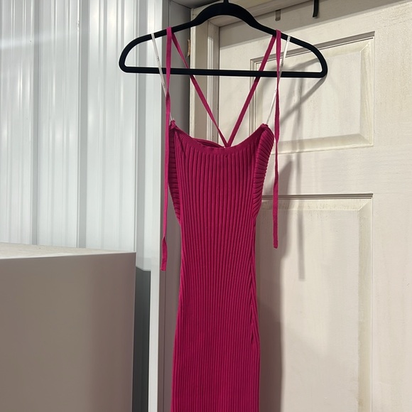 Pink Lulus Ribbed Dress - Picture 4 of 4
